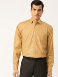 Jainish Yellow Men's Cotton Printed Formal Shirts ( SF 716Mustard )