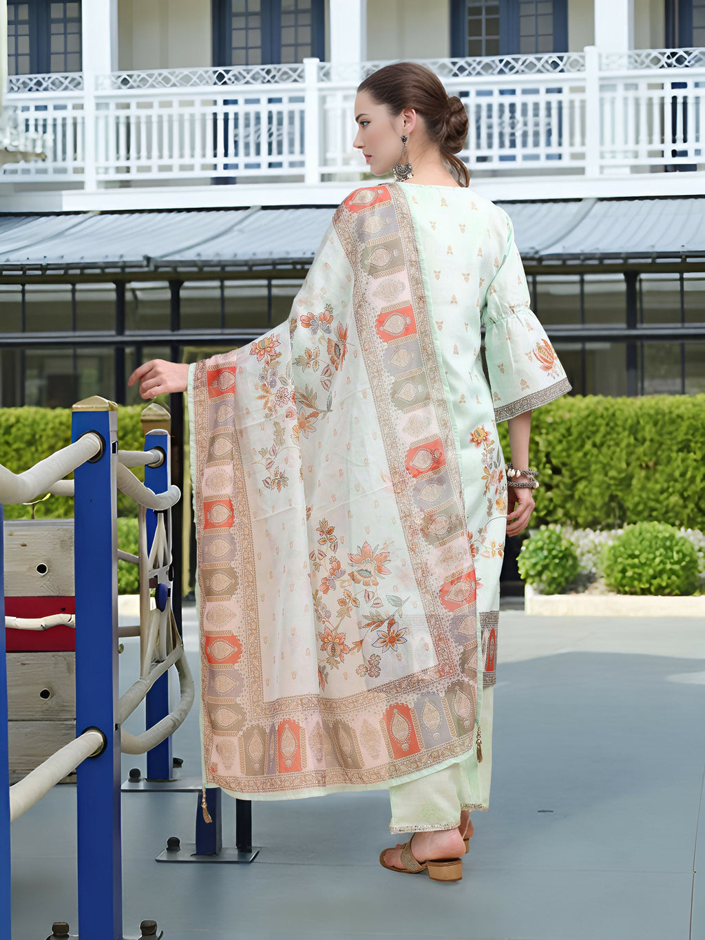 Joban Fashion Pista Position Digital Print With Position Foil Kurta Set