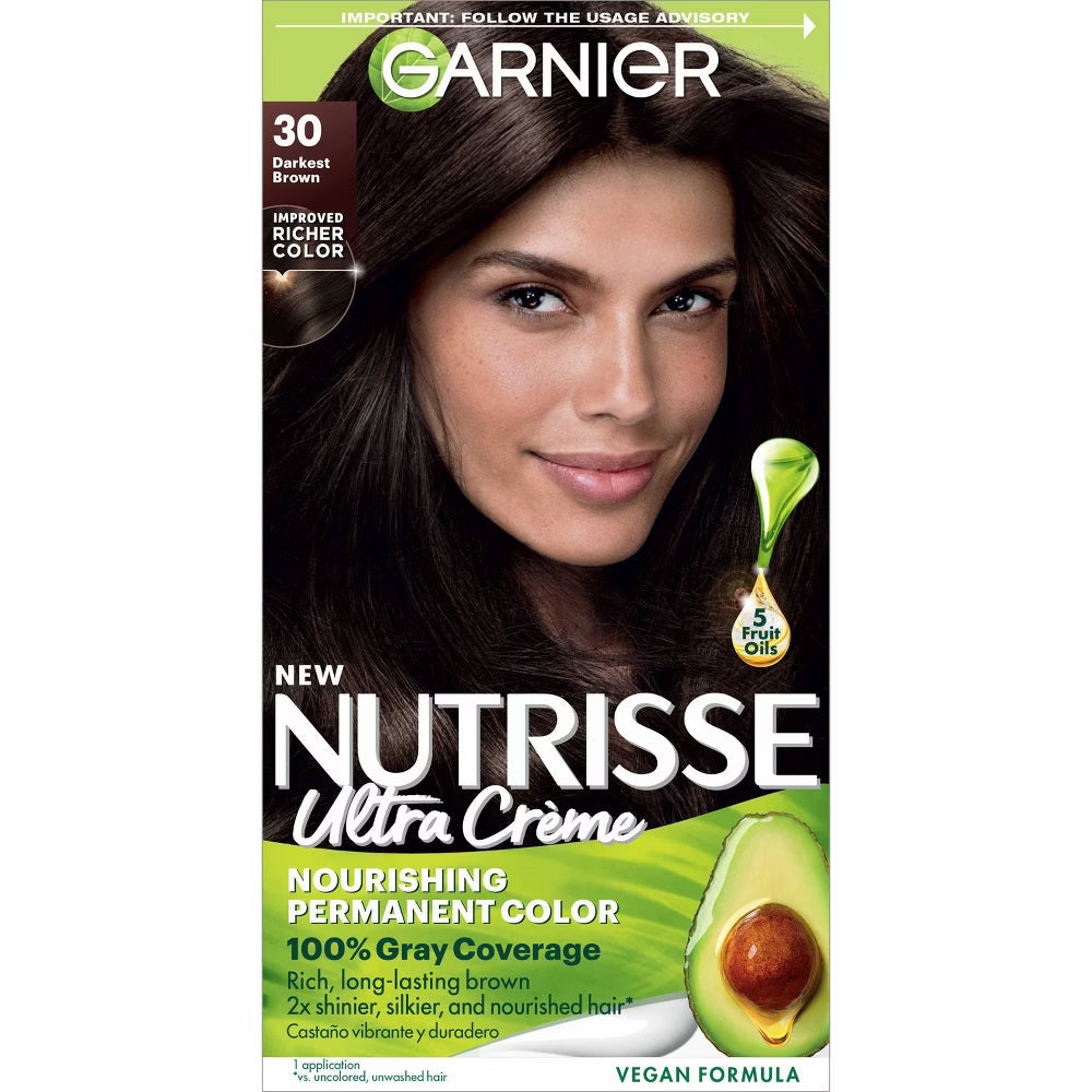 Garnier Nutrisse Ultra Color Nourishing Color Creme 30 Darkest Brown Sweet Cola
