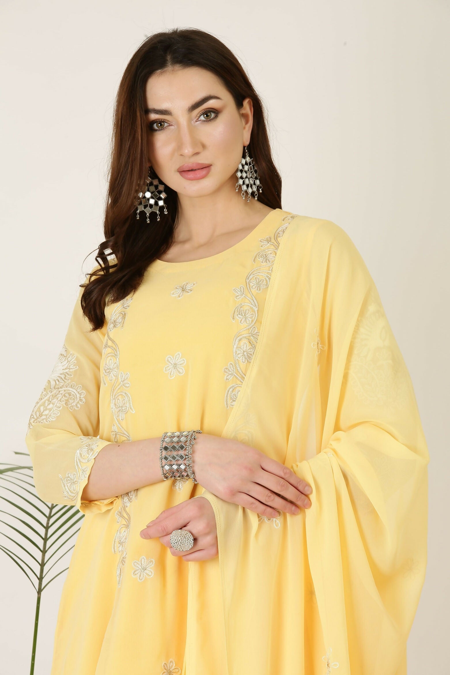 Joban Fashion Yellow Georgette Kurta Set