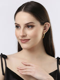 NVR Women Gold-Polished Geometric Shape Drop Earrings