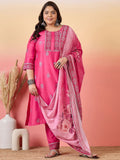 Sztori Women Floral Yoke Design Regular Kurta with Trousers & With Dupatta