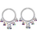 MS Fashion India Multicolor Pearls With Small Jhumkas Hanging Bangles