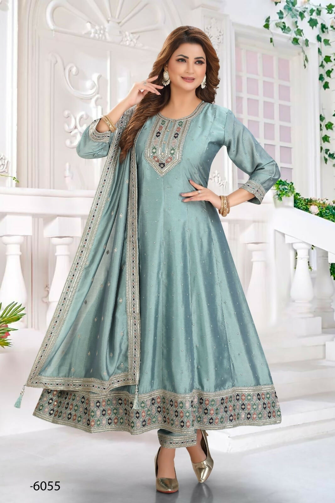Joban Fashion Silk Turquoise Color Kurta Set
