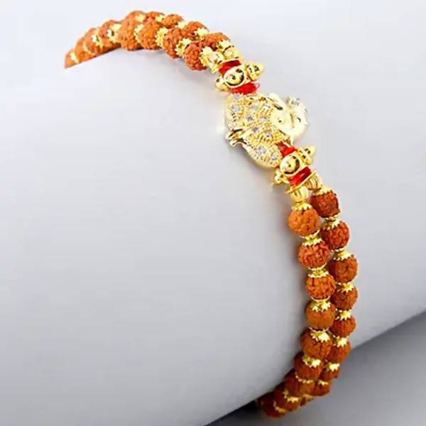 Ganesha Minimal Style Rakhi And Almonds Jar