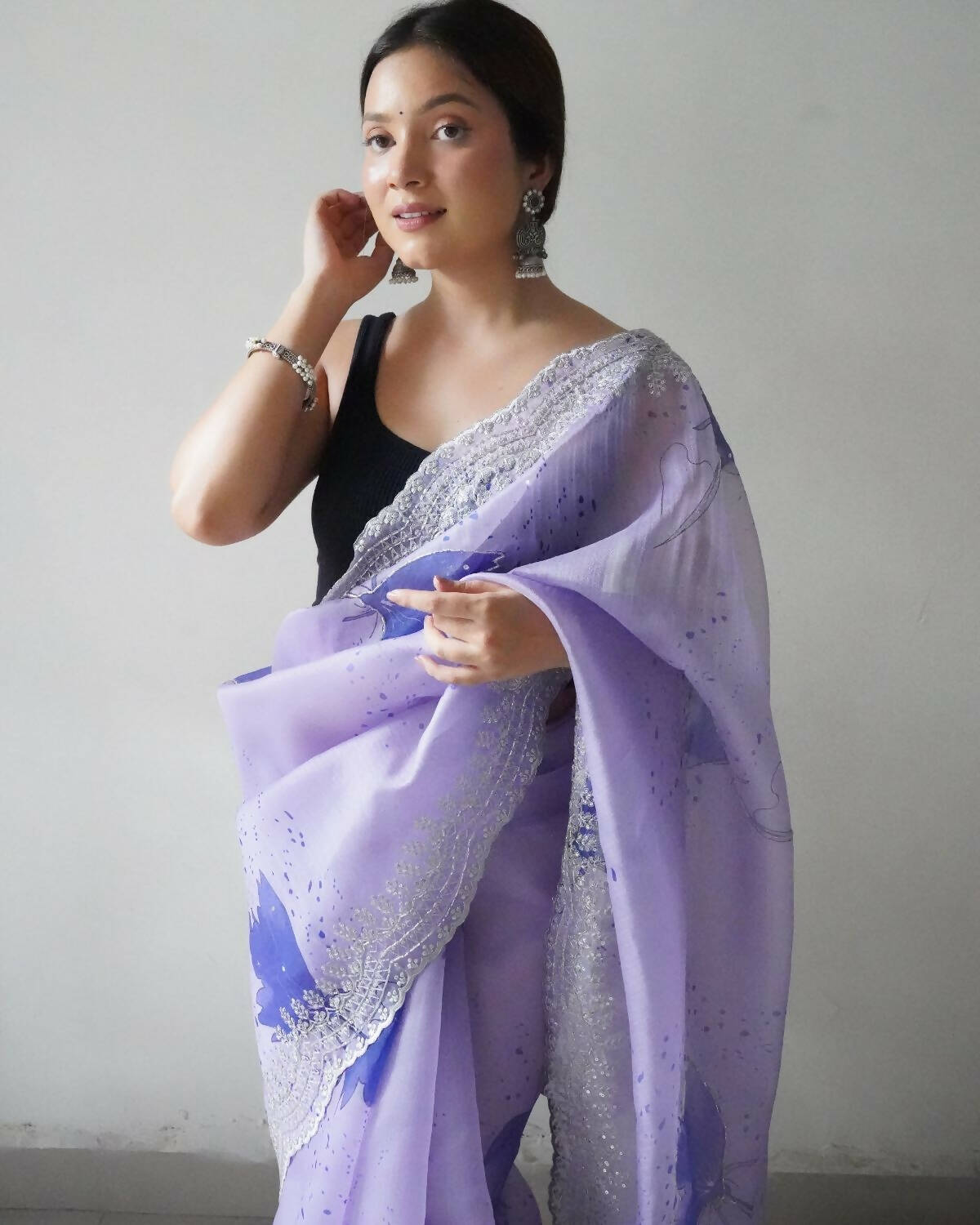 Vamsee Blue Organza Saree