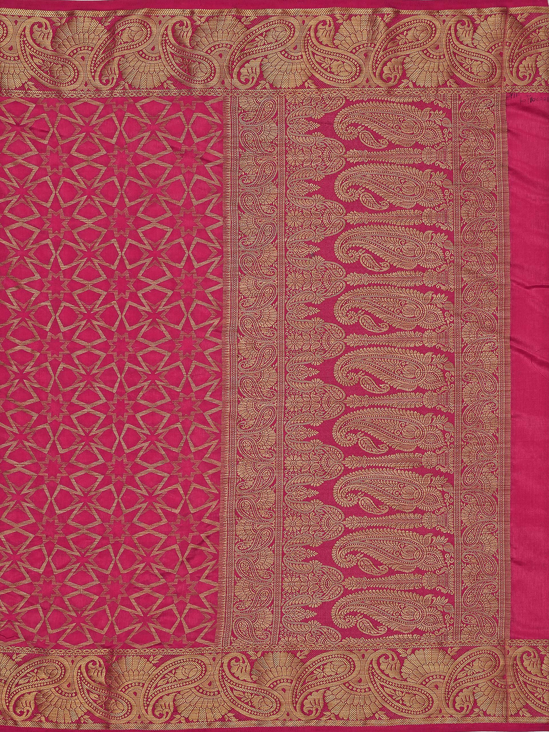 Mimosa Women's Pink Patola Art Silk Saree