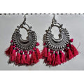 MS Fashion India Muskan Fancy Glass Pearl Stone Red Thread Earrings