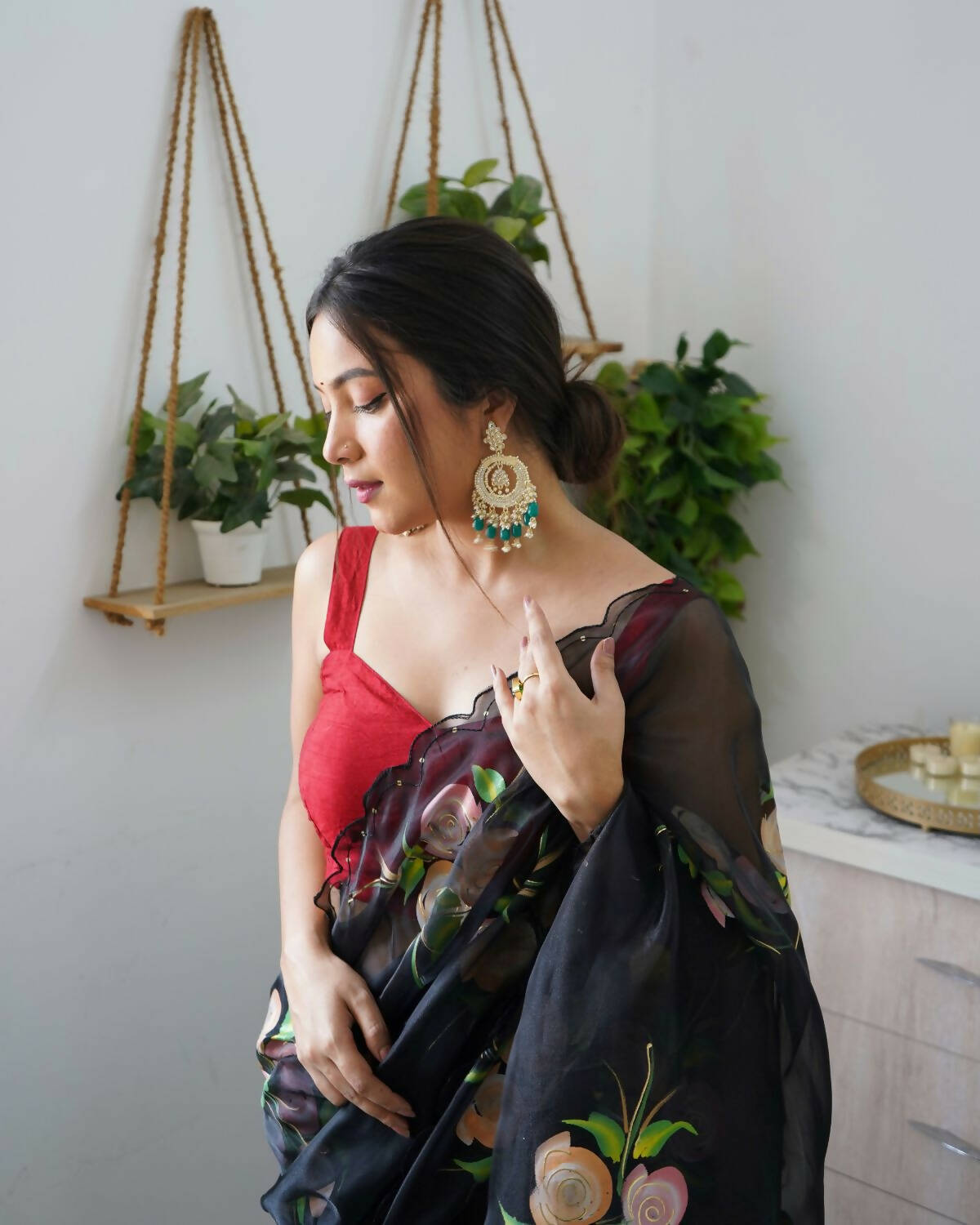 Vamsee Black Organza Saree