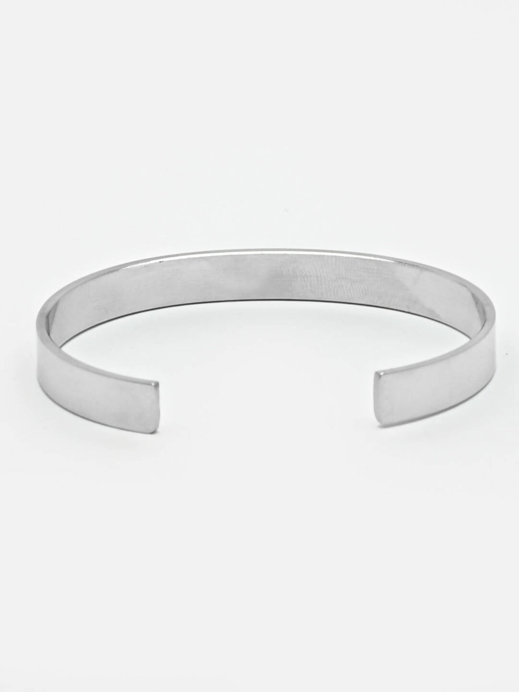 NVR Men Silver Stainless Steel Cuff Bracelet