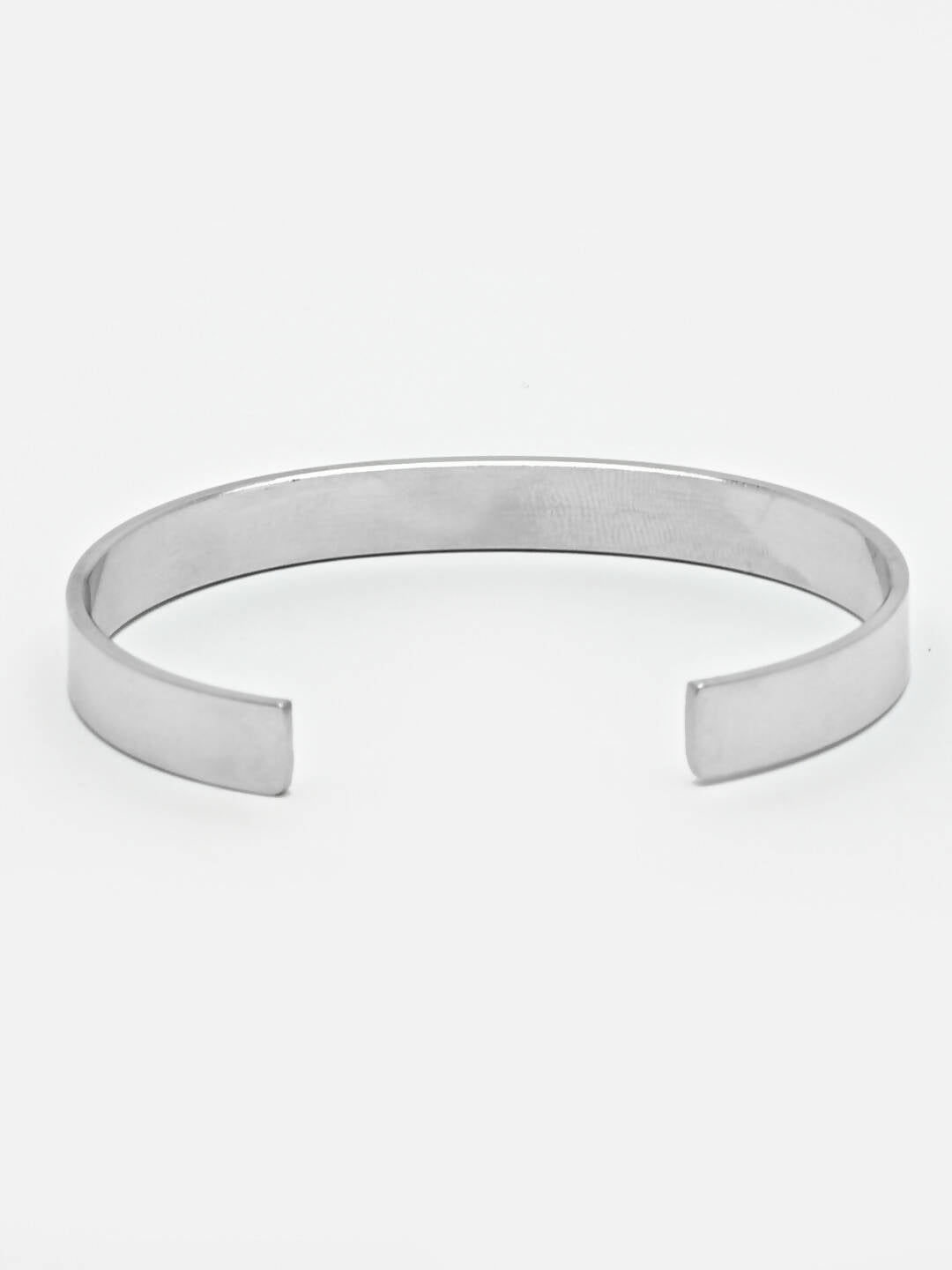 NVR Men Silver Stainless Steel Cuff Bracelet