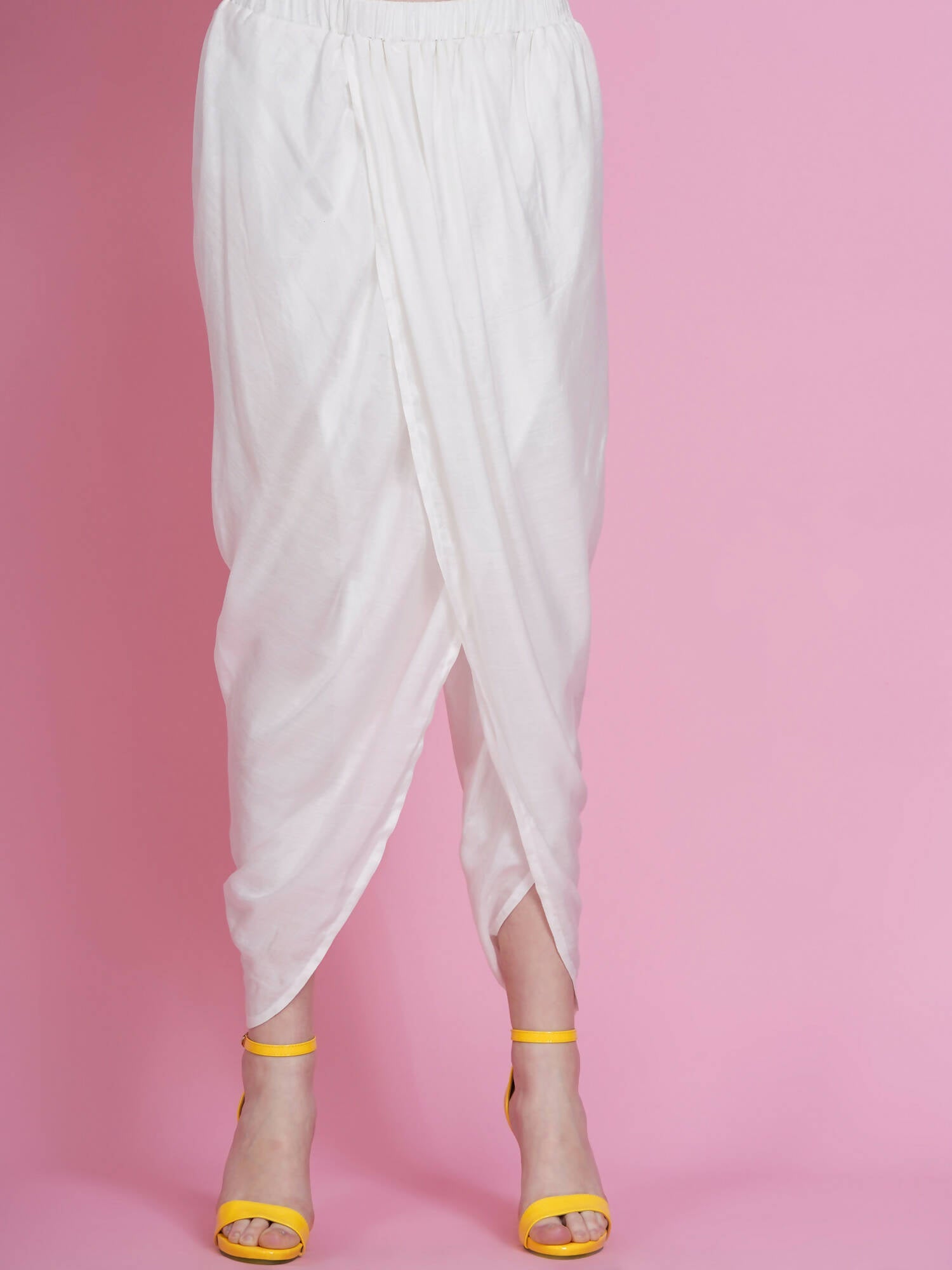 Women Republic Peach Rayon Embroidered Kurta With Mirror Work And Tulip Pants