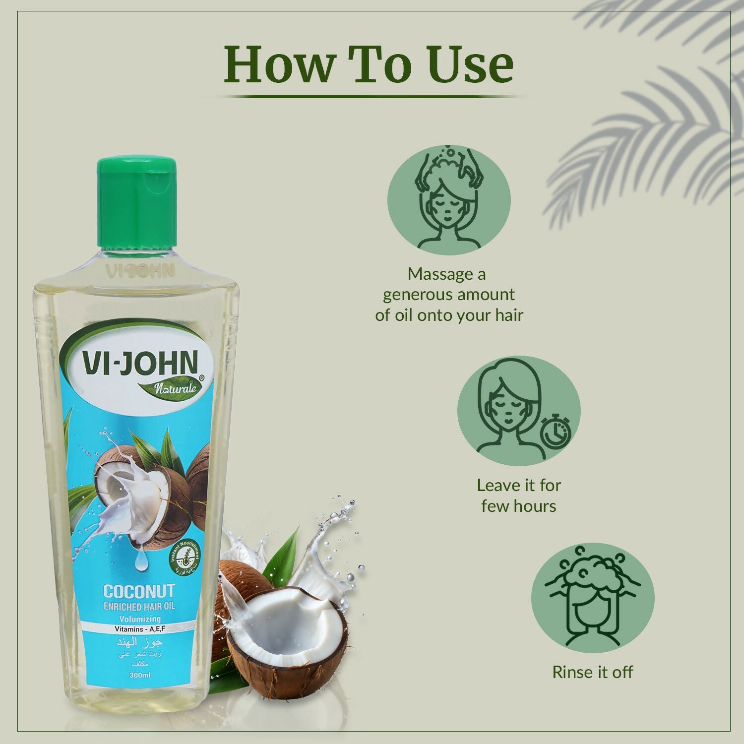 VI-JOHN Naturale Coconut Enriched Hair Oil olumisingVolumizing with Vitamin A.E & F