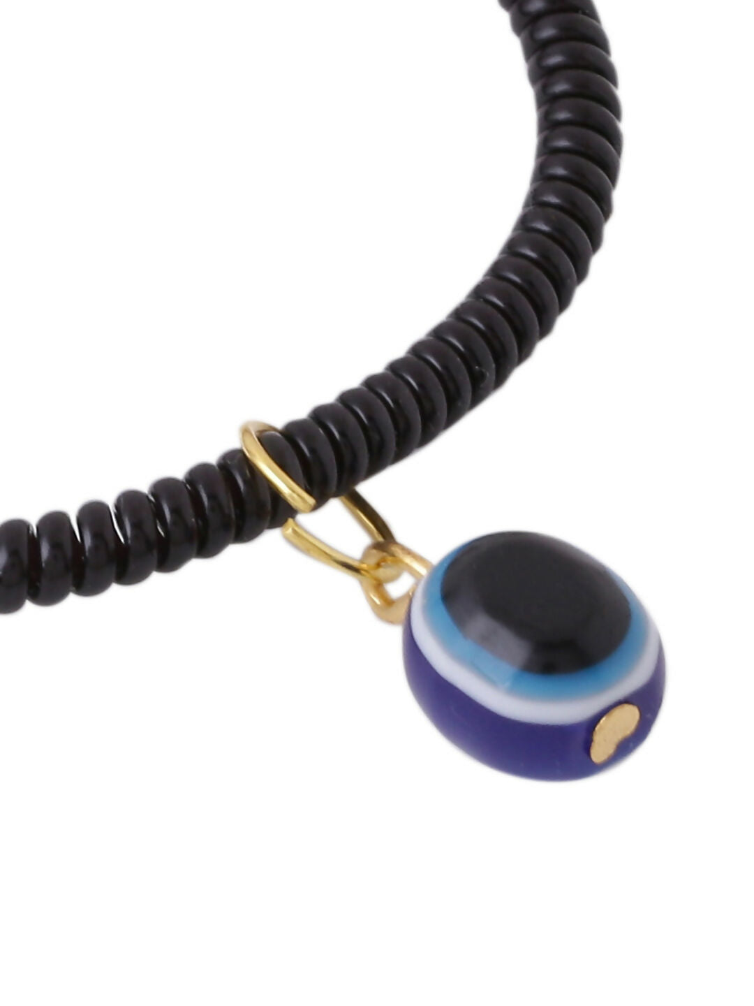 NVR Set of 2 Black Evil Eye Bracelet for Men's & Women