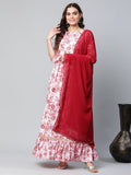 Ahalyaa Women Rayon Pretty Pink Printed Ready to Wear Lehenga Choli with Dupatta