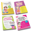Grade 1 Ultimate English Combo Practice Workbooks Set of 4: Grammar, Writing Skills, Olympiad Prep, and Gear Up English| Ages 6-7 Years