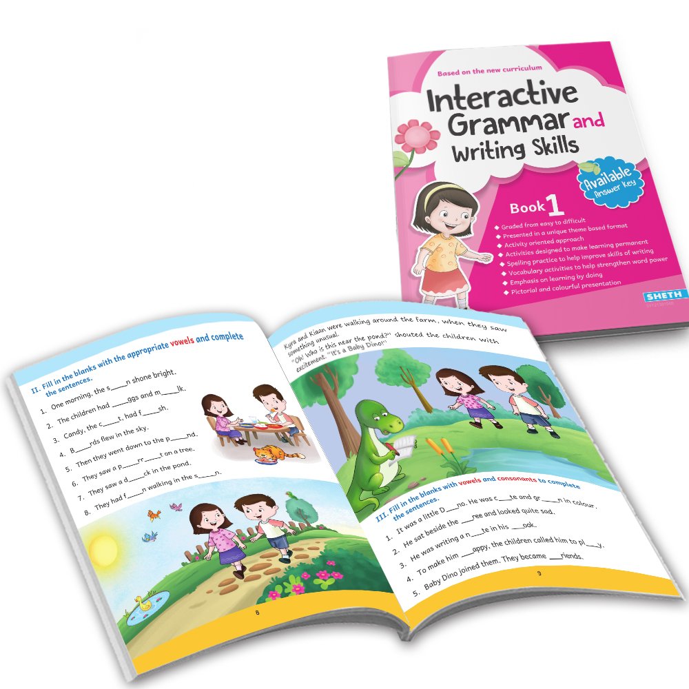 Grade 1 Ultimate English Combo Practice Workbooks Set of 4: Grammar, Writing Skills, Olympiad Prep, and Gear Up English| Ages 6-7 Years