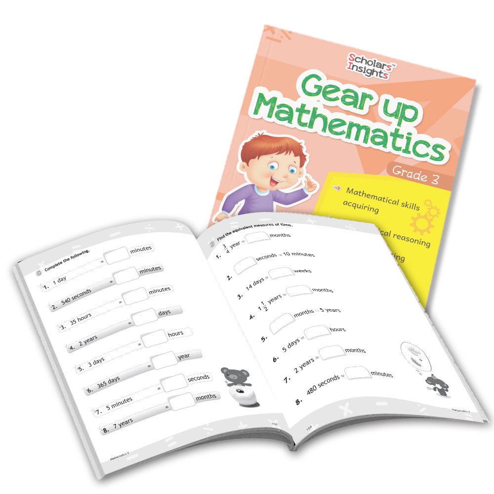 Grade 3 Comprehensive Learning with Mathematics Workbooks Set of 4 Ages 8-9 Years: Gear Up Math, Mental Math, Olympiad, and Challenging Word Problems