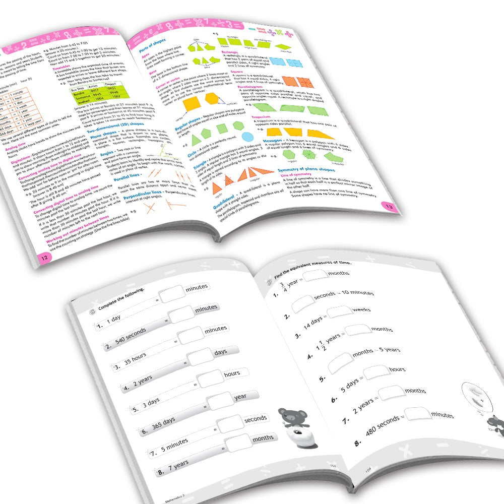 Grade 3 Comprehensive Learning with Mathematics Workbooks Set of 4 Ages 8-9 Years: Gear Up Math, Mental Math, Olympiad, and Challenging Word Problems