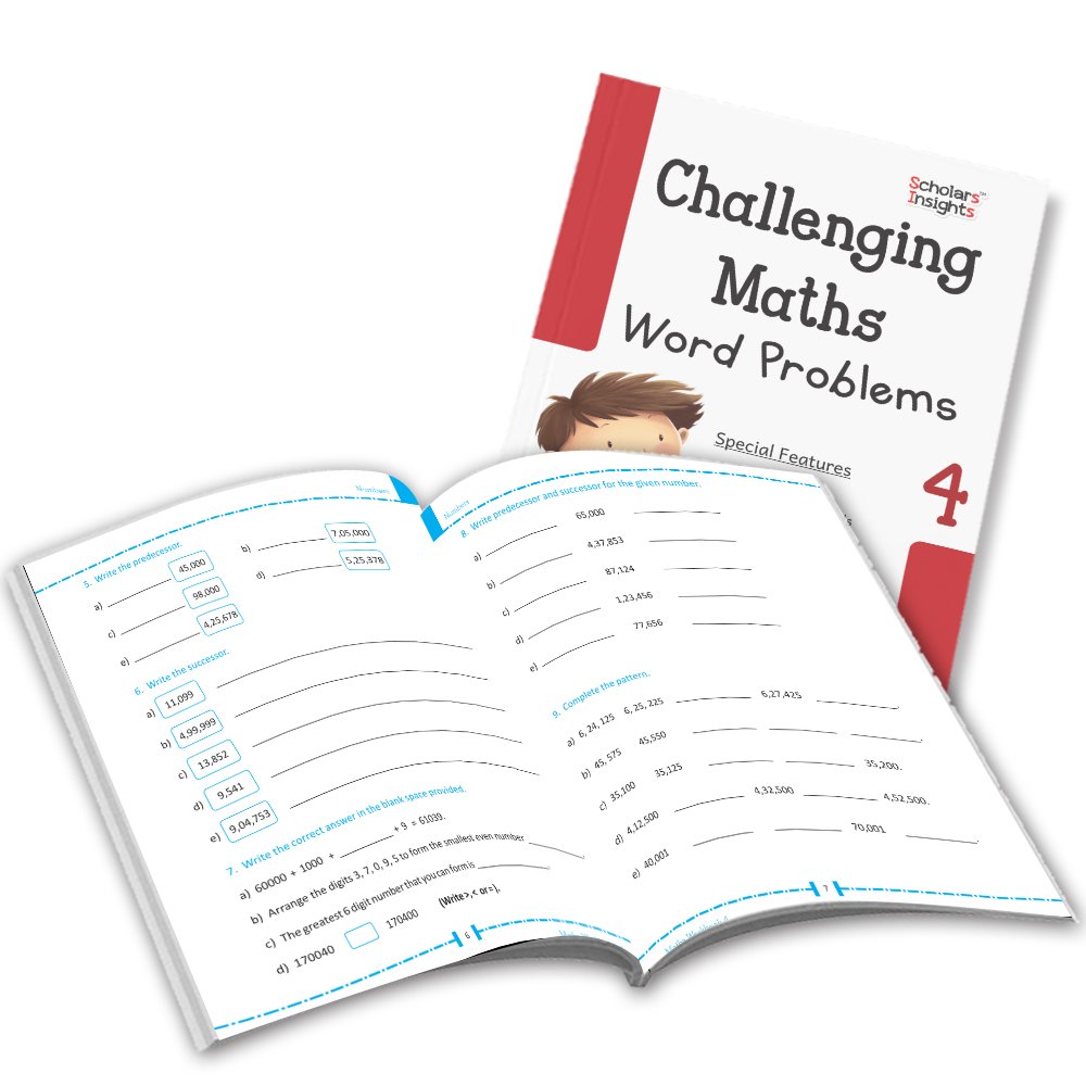 Grade 4 Comprehensive Learning with Mathematics Workbooks Set of 4 Ages 9-10 Years: Gear Up Math, Mental Math, Olympiad, and Challenging Word Problems