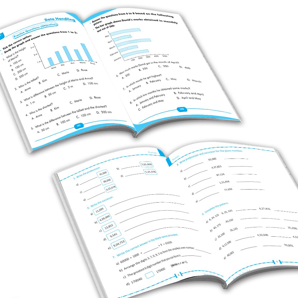 Grade 4 Comprehensive Learning with Mathematics Workbooks Set of 4 Ages 9-10 Years: Gear Up Math, Mental Math, Olympiad, and Challenging Word Problems