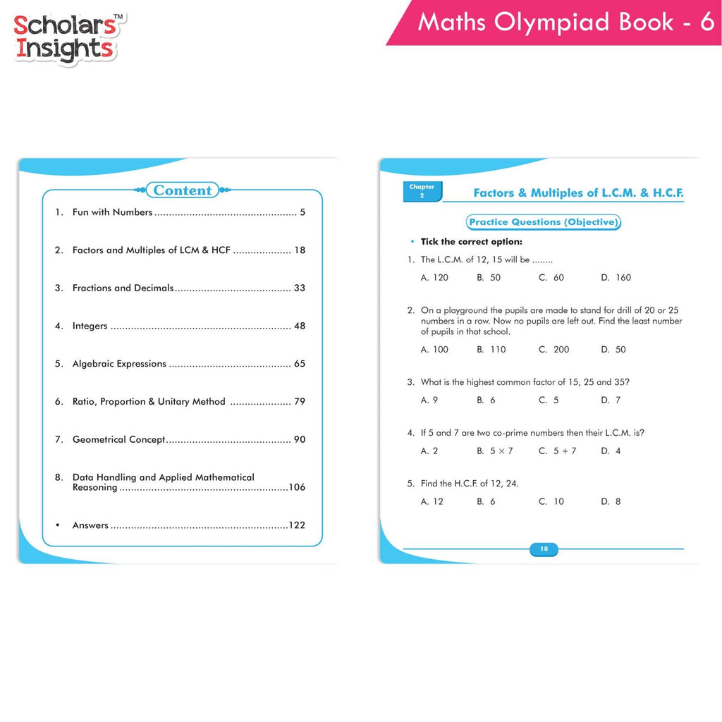 Grade 6 Comprehensive Learning with Mathematics Workbooks Set of 4 Ages 11-12 Years: Gear Up Math, Mental Math, Olympiad, Challenging Word Problems