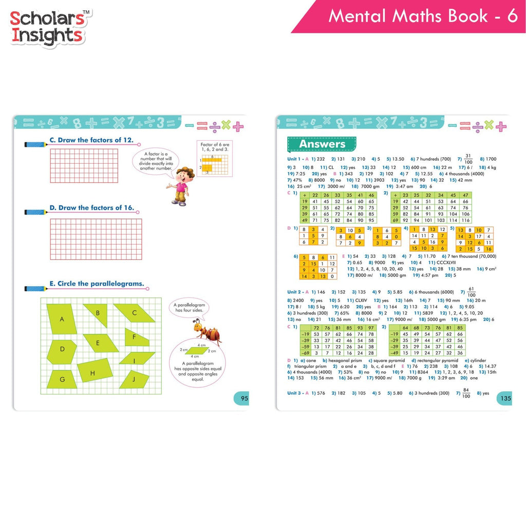 Grade 6 Comprehensive Learning with Mathematics Workbooks Set of 4 Ages 11-12 Years: Gear Up Math, Mental Math, Olympiad, Challenging Word Problems