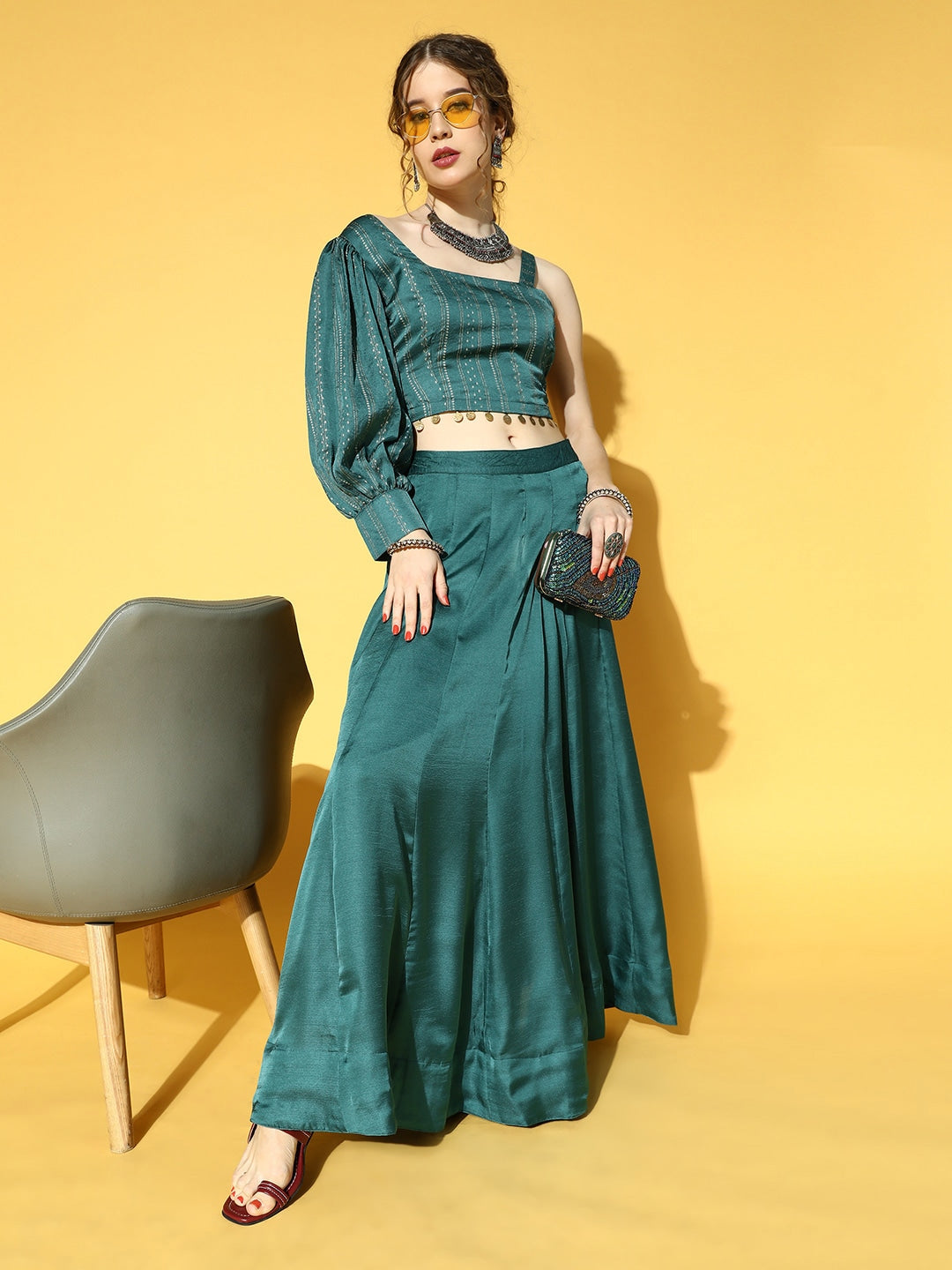 Yufta Green & Beige Co-Ords