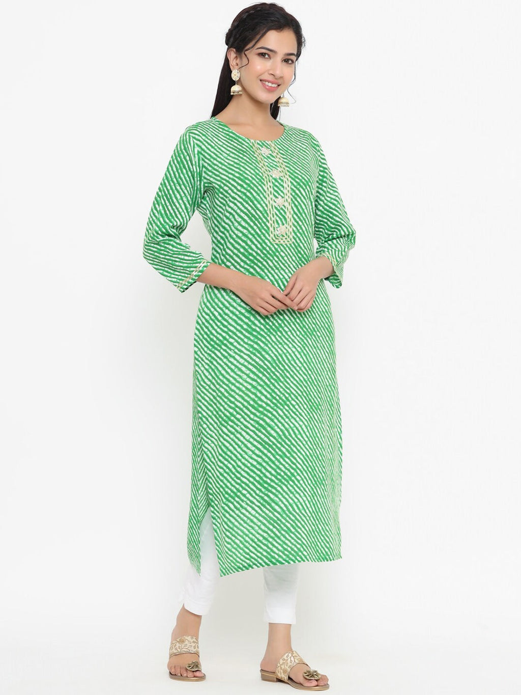 Yufta Green Printed Kurta