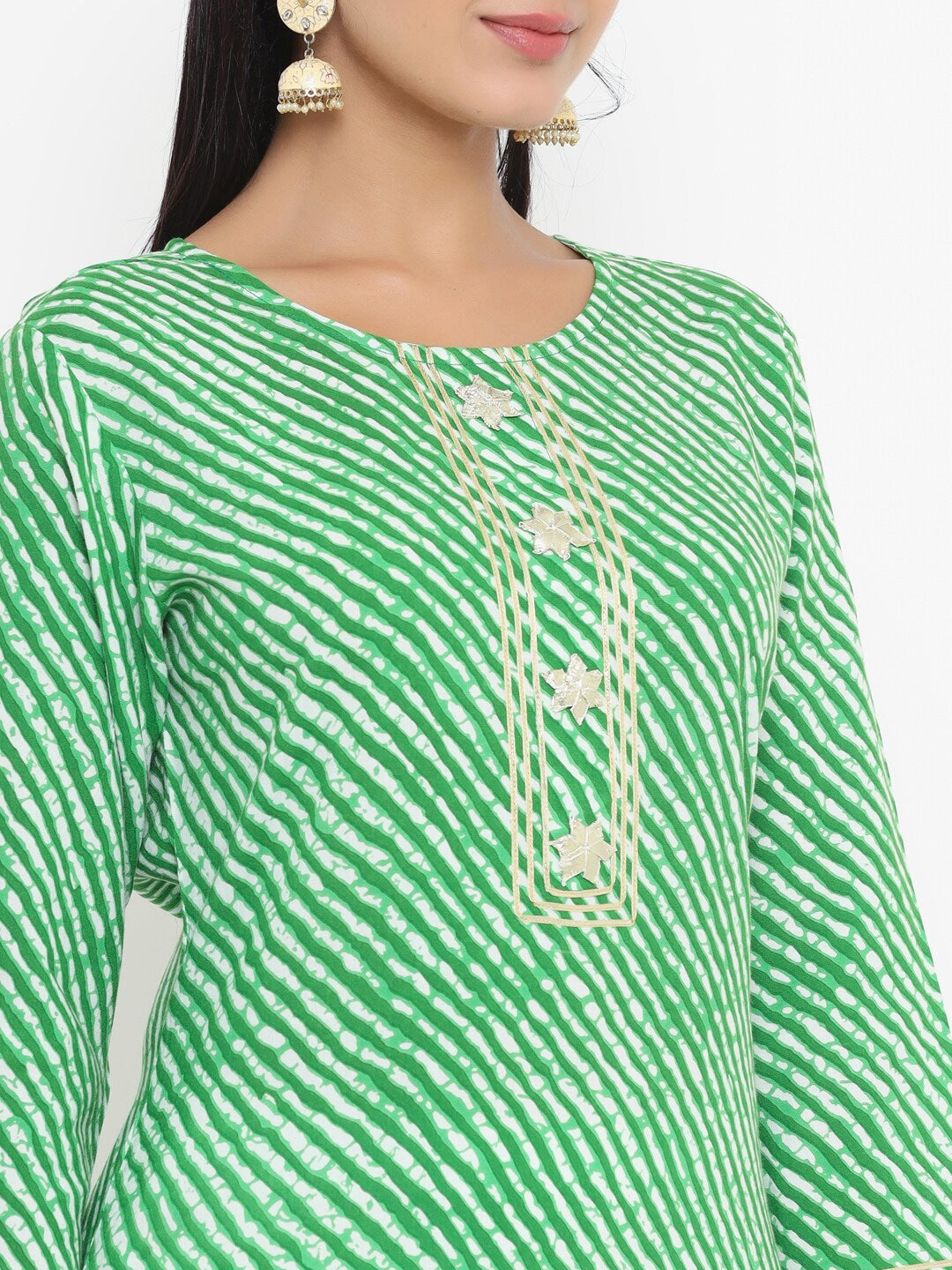 Yufta Green Printed Kurta