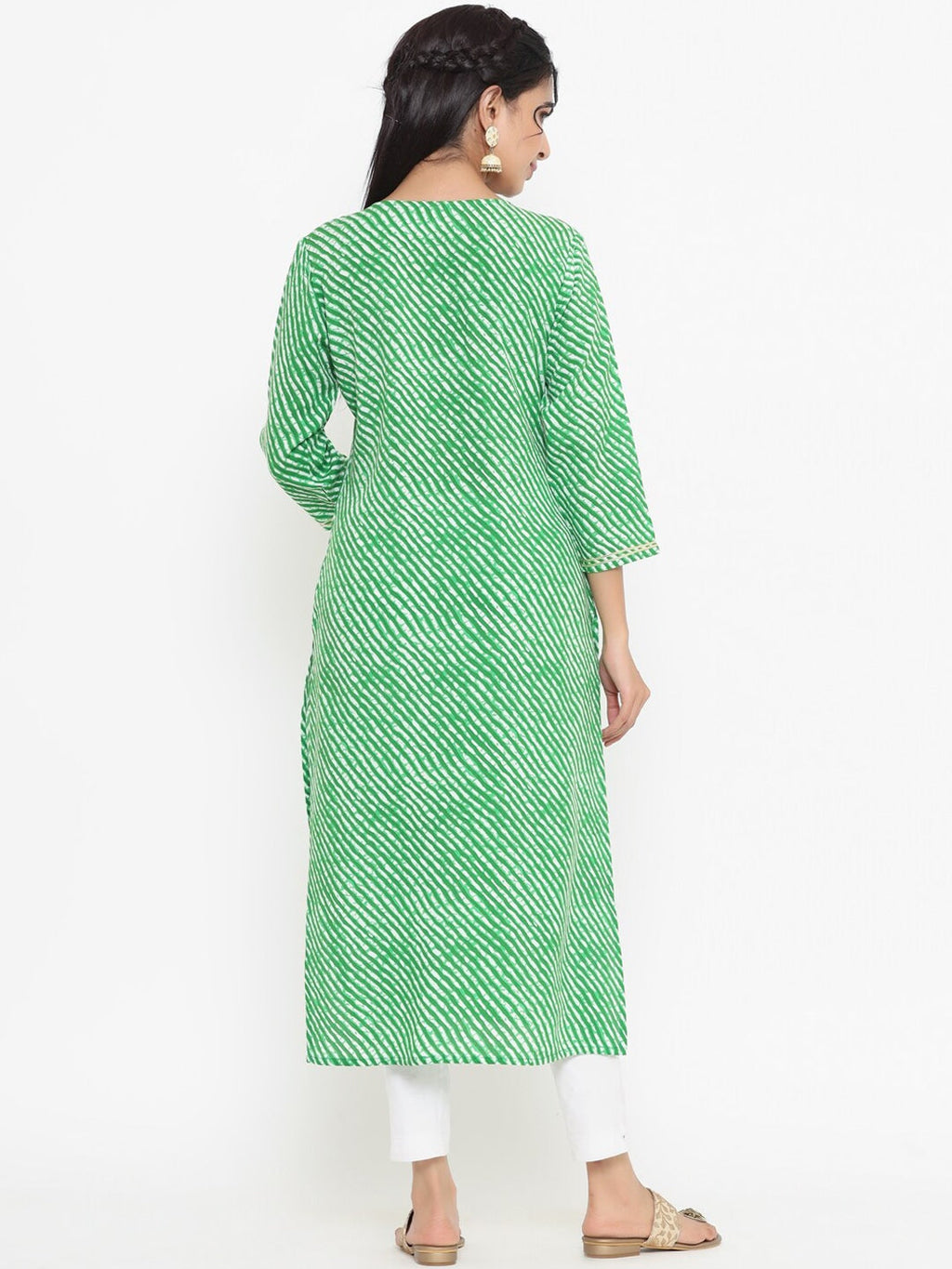 Yufta Green Printed Kurta