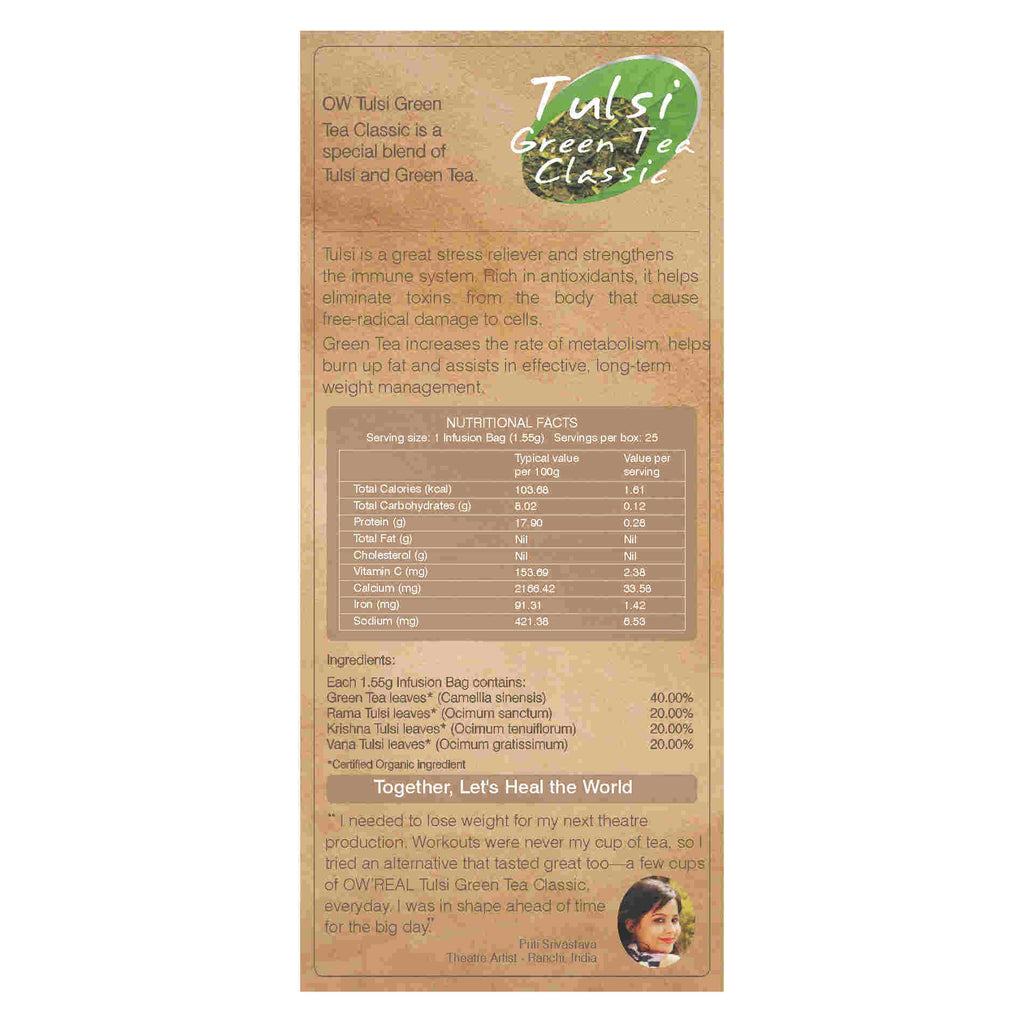 Organic Wellness Tulsi Green Tea Classic Teabags