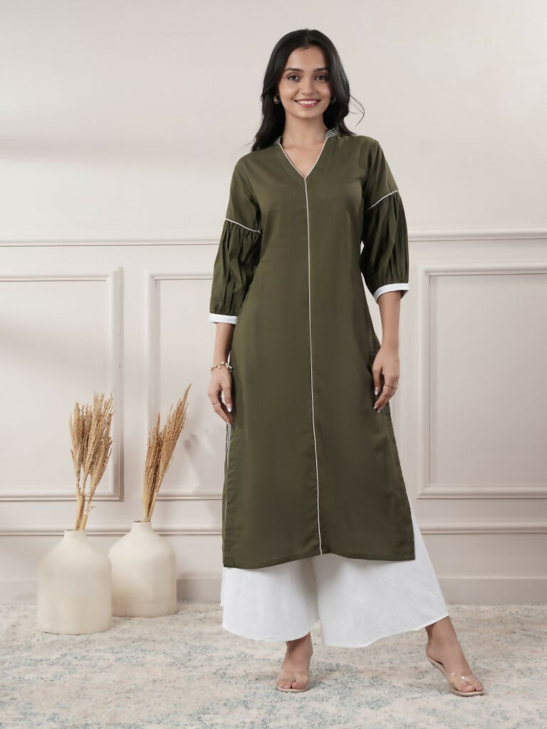Joban Fashion Women's Khakhi V - Neck Dress
