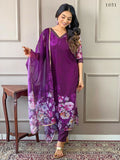 Partywear Designer Tebby Wine Stitched Suit With Dupatta - Tanisha