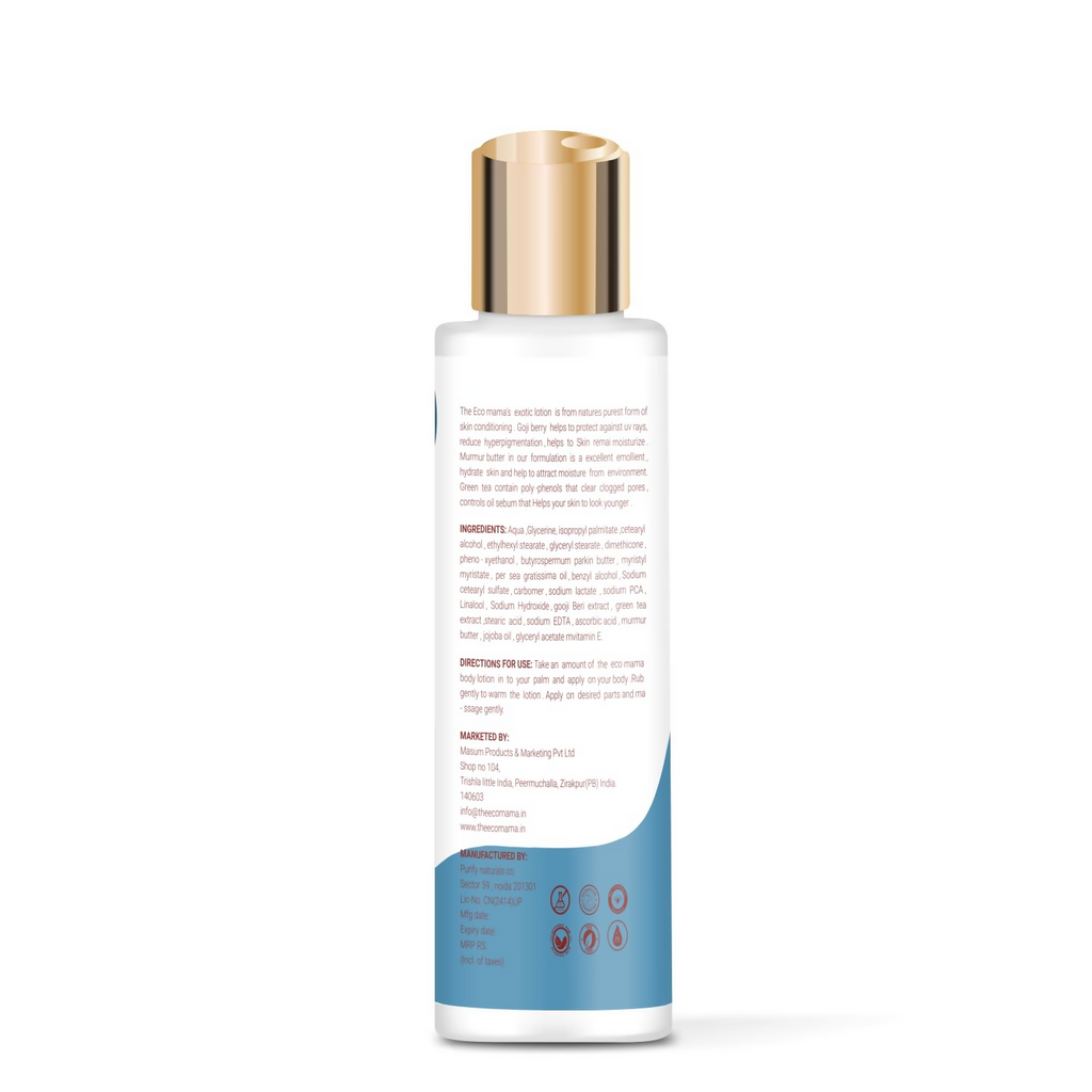 The Eco Mama Moisturizing Body Lotion with Goji Berry, Green Tea & Murmur Butter