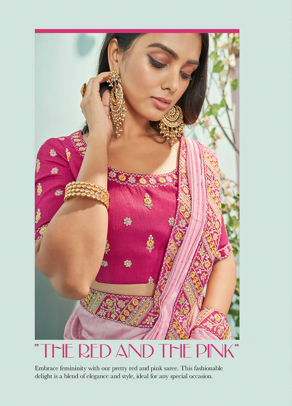 Light Pink Organza Texture Saree With Unstitched Blouse Piece - Norita Ikshita