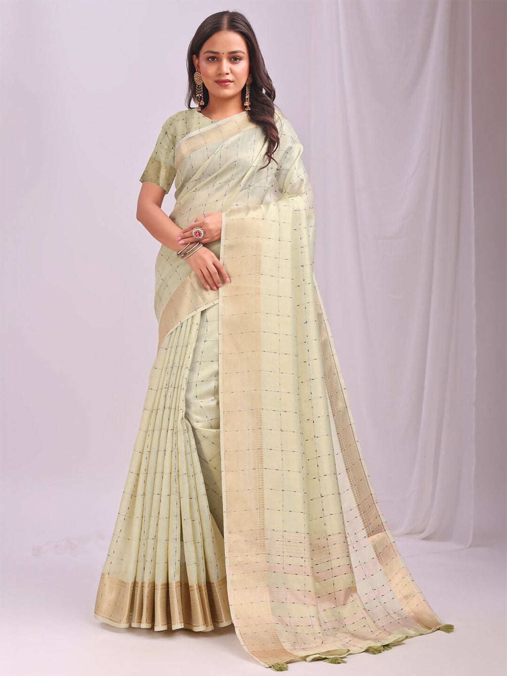 Shree Shyam Fashion Organza Light Green Saree