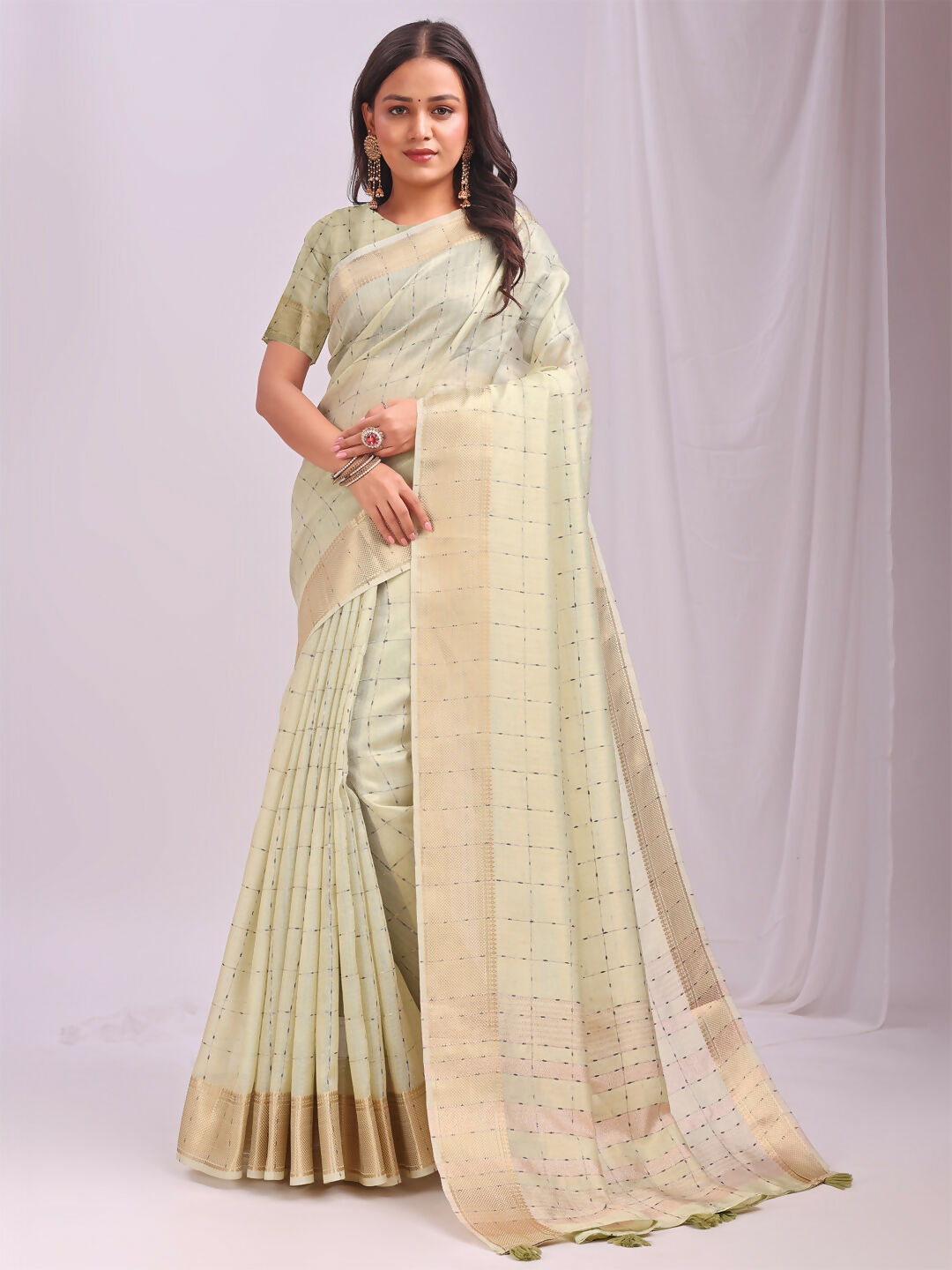 Shree Shyam Fashion Organza Light Green Saree
