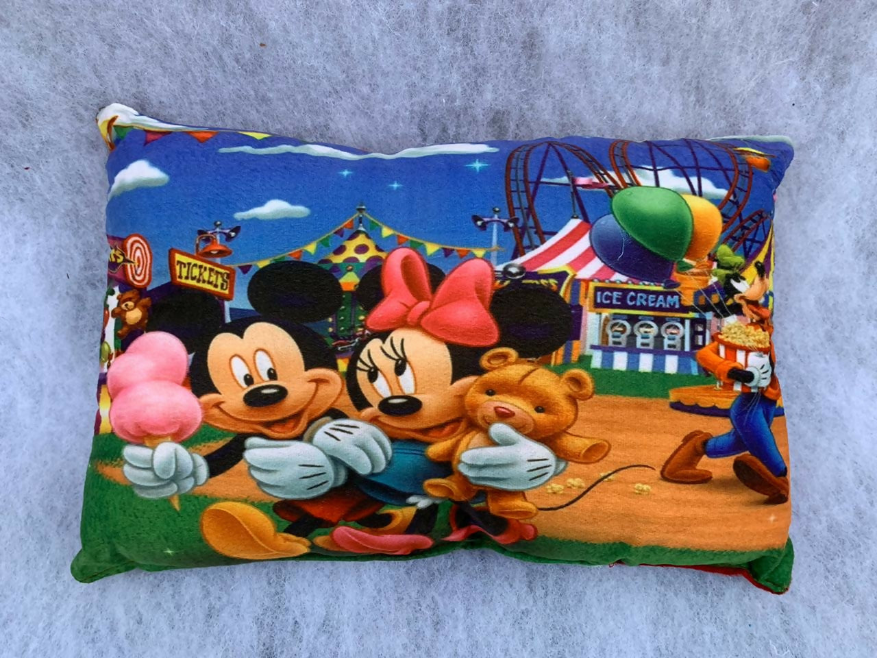 Unique Fashion Microfibre Filled Cushion For Kids - Mickey Minnie Icecream