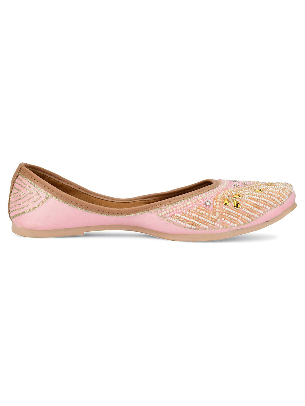 Desi Colour Women Indian Ethnic Footwear-Pink Pearl