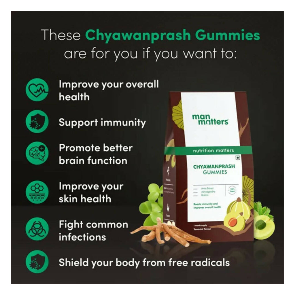 Man Matters Chyawanprash Gummies With Amla, Ashwagandha, Brahmi
