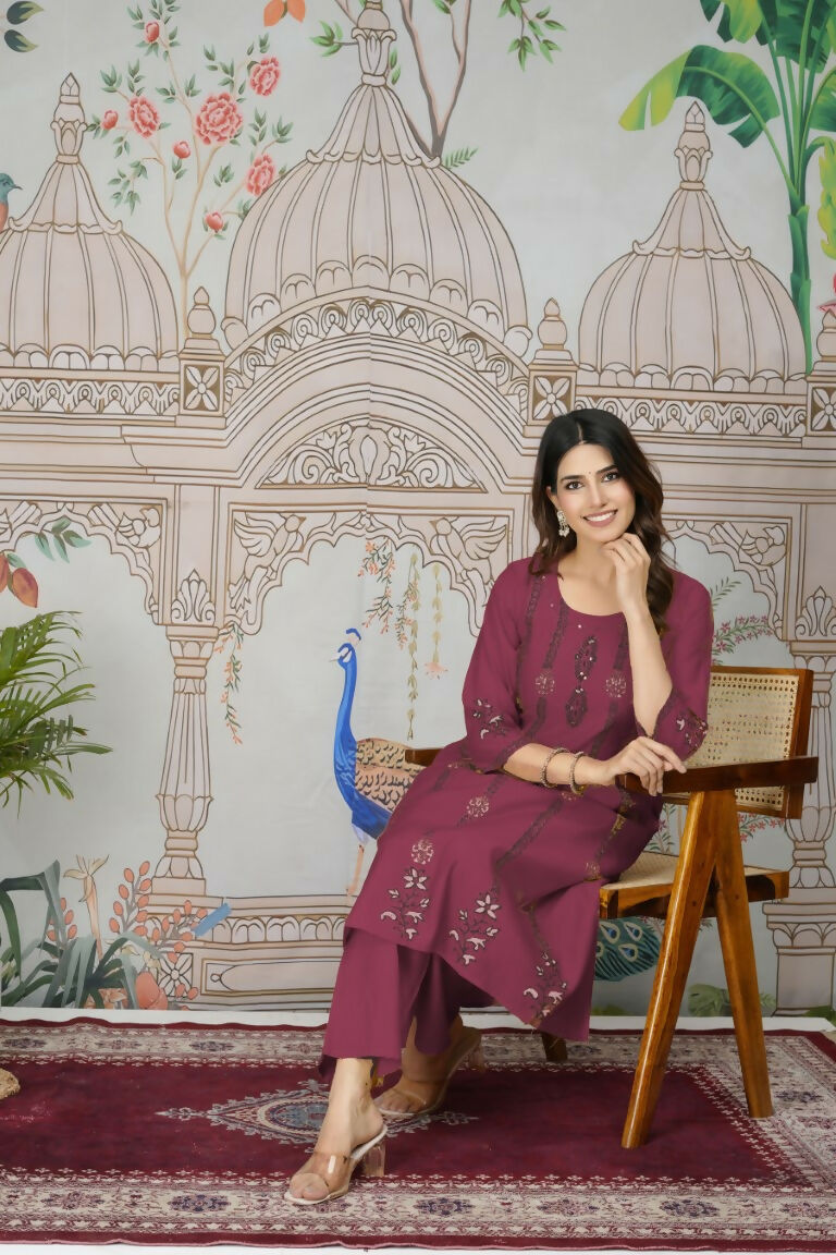 Ethnic Festive Wear Viscose Roman Silk Beet Stitched Pant Pair - Rashmika
