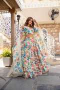 Wedding Designer Multi Chanderi Designer Lehenga - Anbazaar