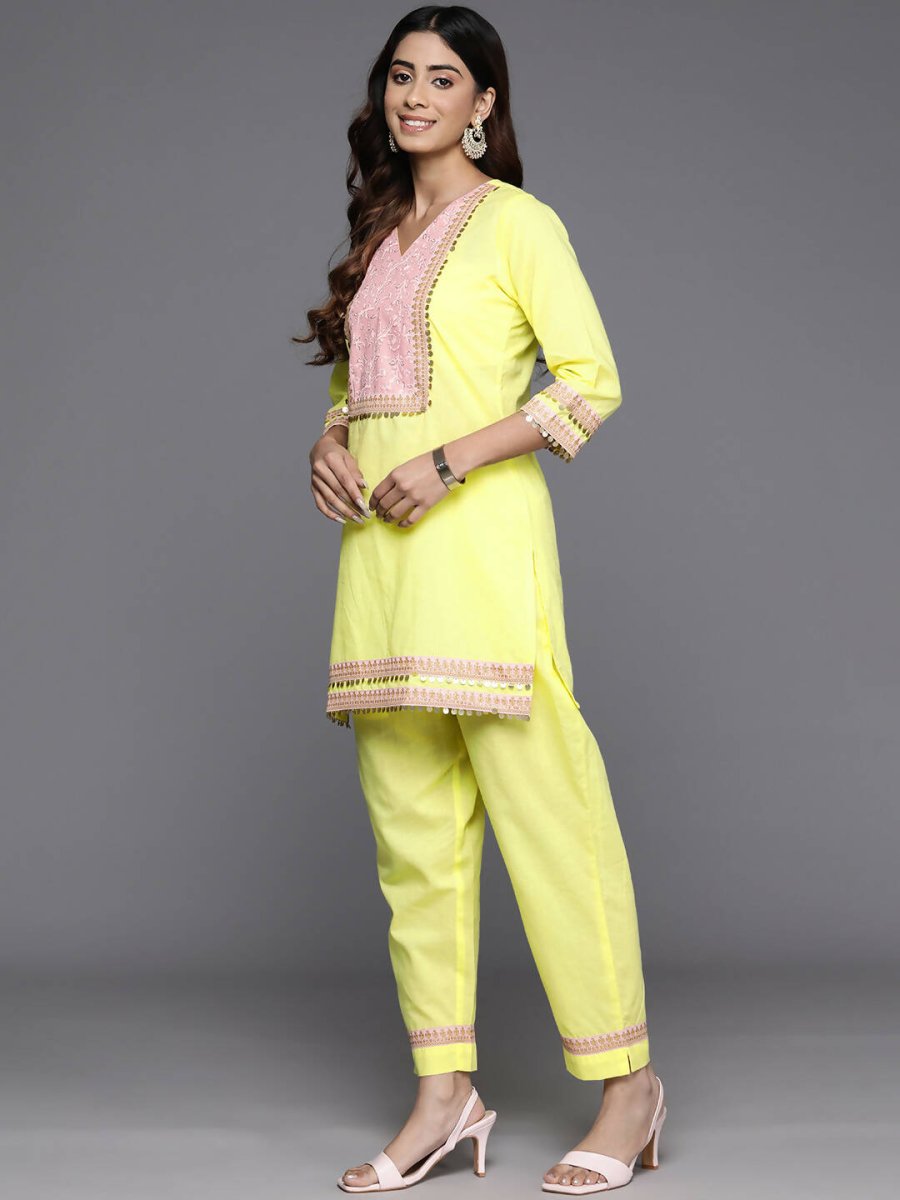 Ahalyaa Women's Traditional Wear Co-ods - Yellow