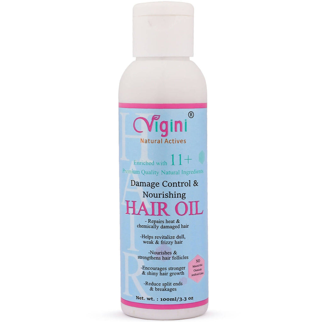 Vigini Damage Repair Nourishing Hair Care Tonic Oil with Keratin, Brahmi, Coconut Oil