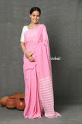 Very Much Indian Tyohaar - Pure Mul Cotton Handloom Saree - Feather Pink
