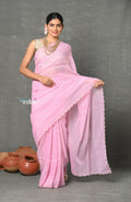 Very Much Indian Tyohaar - Mul Cotton Zari Design Handloom Woven Saree - Lily Pink