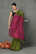 Very Much Indian Tyohaar - Pure Mul Cotton Handloom Saree - Mehendi Green