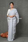 Very Much Indian Tyohaar - Pure Mul Cotton Handloom Saree - Grey