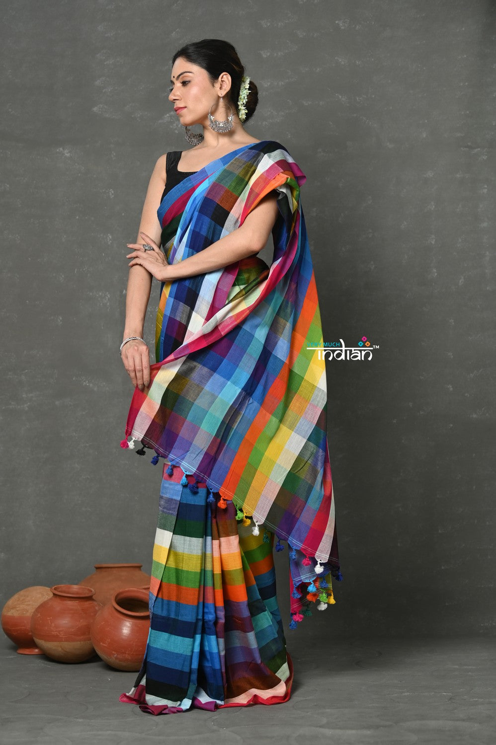 Very Much Indian Tyohaar - Exclusive! Pure Cotton Handloom Saree - Dream Rainbow Saree